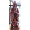 Image 1 : Wood Carved Fu Manchu Statue 12" Tall