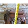 Image 8 : Hexagon Wooden Stand w/Filigree Carving & Curved Legs, 14" Dia 32"H