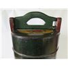 Image 2 : Asian Wooden Rice/Water Bucket w/Floral Design 8"W, 18"H
