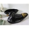 Image 8 : Qty 7 Ceramic Animal Figurines, Black Ducks Covered Dish