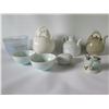 Image 2 : Qty 8 Misc. Ceramic Teapots, Glass Bowl, Covered Dish (various sizes 2"-4"W)