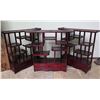 Image 1 : Qty 3 Chinese Wood Display Stand w/Step Shelf 20"x 5.5" x 19.5"H
