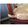 Image 8 : Qty 3 Asian Wooden Carved Side Chairs w/Gold Fabric Cushions 16.5" x 15.5" x 39"H