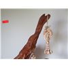 Image 2 : Tall Carved Wooden Buddha Statue w/ Shell Ornaments  39"W, 62"H