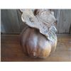 Image 8 : Carved Wooden Pumpkin w/Leaves 18"W, 13H
