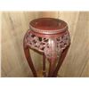 Image 2 : Round Wooden Stand w/Filigree Carving & Curved Legs 10"Dia