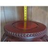 Image 8 : Round Wooden Stand w/Filigree Carving & Curved Legs 10"Dia