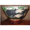 Image 1 : Chinese Porcelain Bowl w/Stand, Handpainted 14" Dia