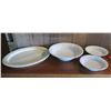 Image 1 : Qty 4 Ipatrizi White Ceramic Serving Dishes, Platter 21", Bowls 15" Dia