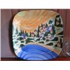 Image 2 : Ann Skelly Handpainted Ceramic Plate 15" & Glass Etched Floral Plate 6"