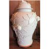 Image 1 : Ceramic Lidded Ginger Jar w/ Rolling Stand 31.5" Tall