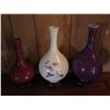 Image 2 : Qty 3 Bud Vases w/ Wooden Stands 12" Tall