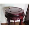 Image 2 : Round Wooden Stand w/Filigree, Straight Legs 11"Dia, 26"H