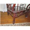 Image 24 : Wooden Bench & 2 Matching Chairs, Carved Bamboo Design 42"x21"x31"H, Chairs 26"W