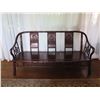 Image 2 : Wooden Bench & 2 Matching Chairs, Carved Bamboo Design 42"x21"x31"H, Chairs 26"W