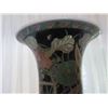 Image 2 : Painted Asian Ceramic Vase w/ Wood Stand 16" Tall