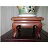 Image 8 : Painted Asian Ceramic Vase w/ Wood Stand 16" Tall