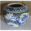 Image 1 : Chinese Ceramic Bowl w/ Blue & Green Koi, Floral Design 5" Tall