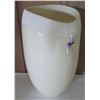 Image 1 : Glazed Ceramic White Vase w/ Maker's Mark 10.5" Tall