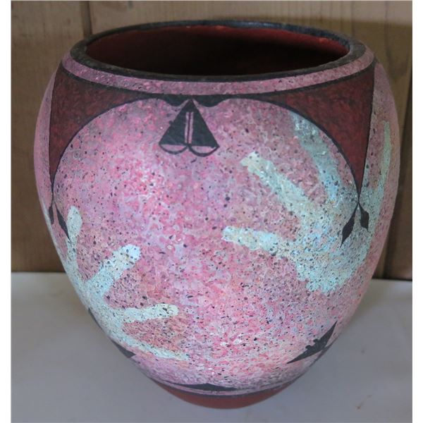 Australian Aboriginal Ceramic Vase Signed & Certified 7  Tall