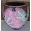 Image 1 : Australian Aboriginal Ceramic Vase Signed & Certified 7" Tall