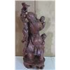 Image 1 : Carved Wooden Figurine, Asian Man w/ Children 12" Tall