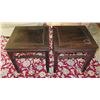 Image 1 : Qty 2 Square Asian Wooden Side Tables 18"x18"x20" Tall