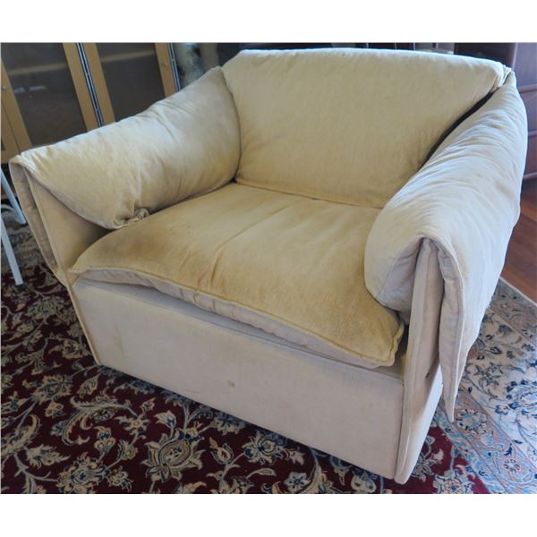 Tan Upholstered Armchair 37"x 21"x 26" Back Ht
