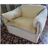 Image 1 : Tan Upholstered Armchair 37"x 21"x 26" Back Ht