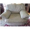 Image 1 : White Synthetic Leather Armchair 43"x 22"x 33" Back Ht