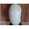 Image 8 : Chinese Porcelain Bud Vase, Blue/White, Leaves & Fruits w/ Chinese Symbols 20.5" Tall
