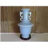 Image 2 : Chinese Porcelain Bud Vase w/ Handles, Lt. Blue, Maker's Mark 12" Tall