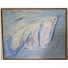 Image 1 : Framed Art, Abstract, Oil on Canvas, Signed, Blue & White 30" x 24.5"