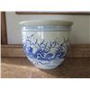 Image 2 : Chinese Ceramic Pot, White & Blue 10" Dia, 8" Tall