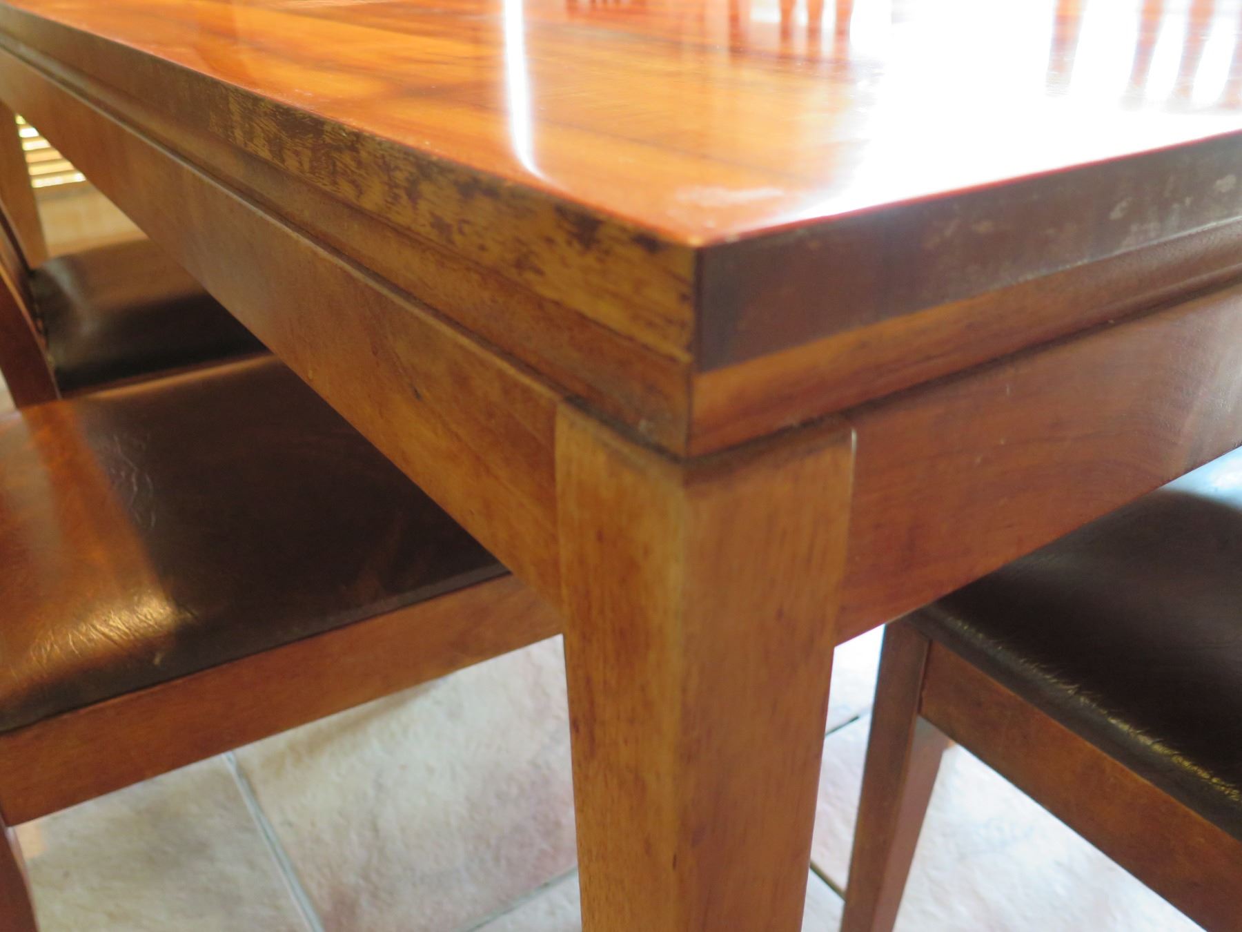 Koa Wood Dining Room Table w/ 6 Wooden Chairs 66"x38"x29.5 H Oahu