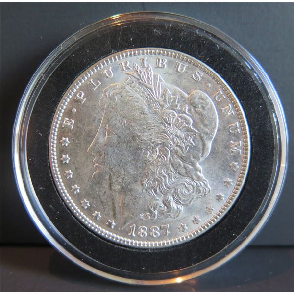 1887 Morgan Silver Dollar w/ Clear Case