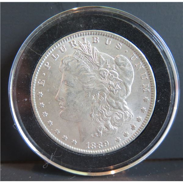 1889 Morgan Silver Dollar w/ Clear Case