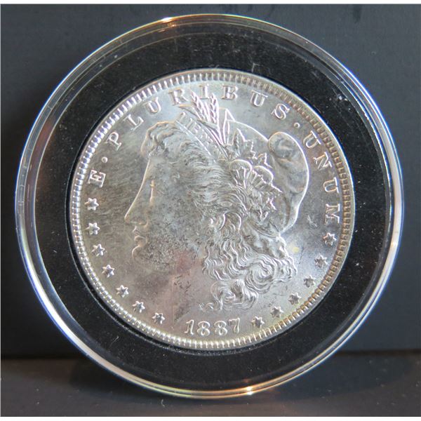 1887 Morgan Silver Dollar w/ Clear Case
