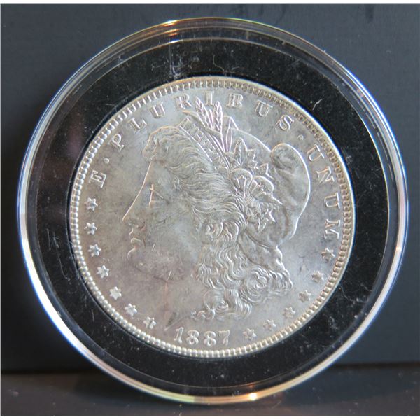 1887 Morgan Silver Dollar w/ Clear Case
