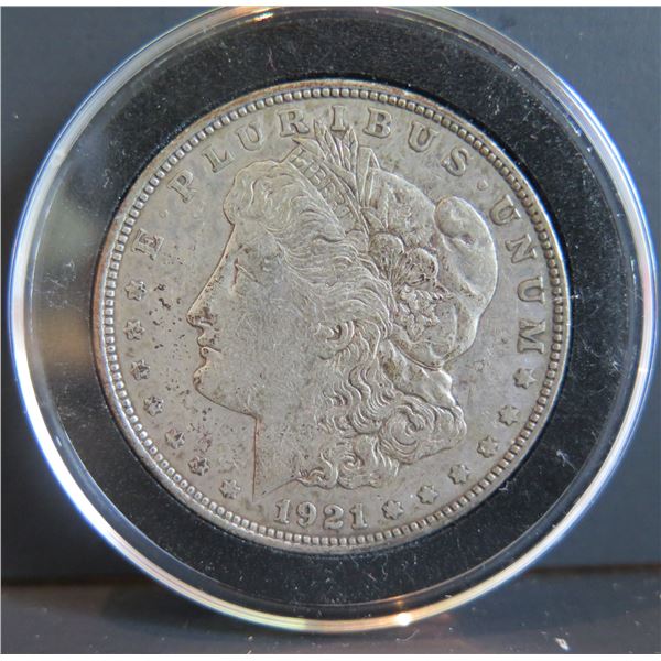 1921 Morgan Silver Dollar w/ Clear Case