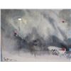 Image 2 : Framed Watercolor Art, Signed Wong Ching 25"x 21" (Glass Cracked)