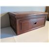 Image 2 : Rectangular Wooden Box w/Drawer 18.5"x 10.5"x 8"H