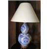 Image 1 : Ralph Lauren Double-Gourd Ceramic Lamp, Blue & White, 25.5"Tall