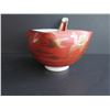 Image 2 : Chinese Ceramic Soup Bowl w/ Spoon, Red w/ Gilt Accents