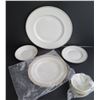 Image 1 : Qty 5 Wedgewood Dinnerware, Vera Wang, Bone China, White w/Gilt Trim