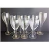 Image 1 : Qty 9 Clear Tulip Shaped Wine Glasses,  Various Sizes