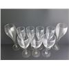 Image 2 : Qty 9 Clear Tulip Shaped Wine Glasses,  Various Sizes