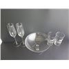 Image 2 : Qty 5 Glassware, Champagne Flutes, Water Glasses, Serving Bowl