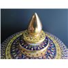 Image 2 : Thai Benjarong Porcelain Lidded Bowl w/ Stand 10" Tall