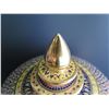 Image 2 : Thai Benjarong Porcelain Lidded Bowl w/ Stand 12" Tall